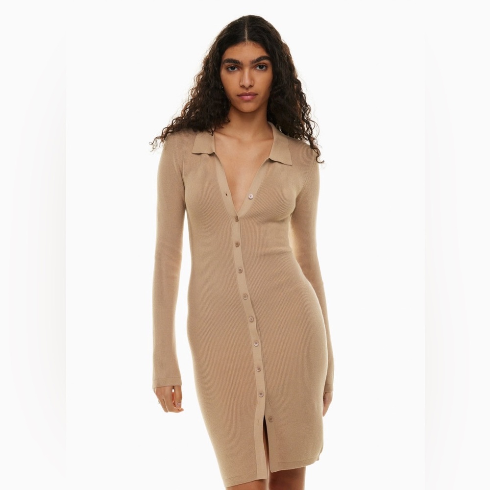 Aritzia Wilfred Cove Button-Up Sweater Dress